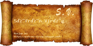 Sáfrán Virág névjegykártya
